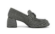 NEW Pons Quintana Black White Houndstooth Emilia Crystal Loafer Womens 40/ US 10