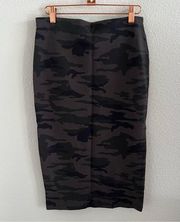 Sanctuary Neutral Camo Bodycon Midi Skirt Stretch Medium