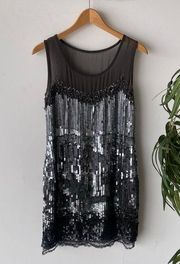 ABS Sequin Mesh Party Dress