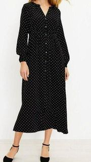 NWT Chico's Dotted Button Down Black/White Midi Shirtdress Size 0