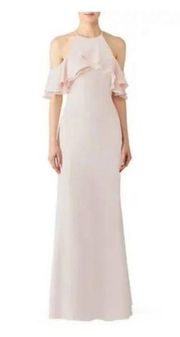 Badgley Mischka Blush Crossover Gown size 4