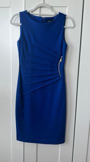 Blue Dress w/ Gold Detail - Size 2