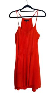 NWOT Spring Fling Red Orange Pin Tuck Swing Dress