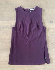 babaton aritzia purple plum sleeveless slit mini sheath dress