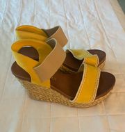 Altard State Yellow Platform Espadrilles Sandals Wedges 