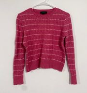 Wool Cashmere Blend Cropped Cable Knit Sweater