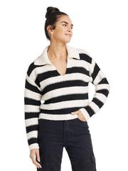 NWOT! Love Ellie Black and White Striped Sweater - Size Large