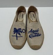 Soludos x Rosewood Mayakoba Aqui Me Quedo Espadrilles Flat Shoes NWOT Size 8