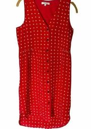 Madewell Red Micro Floral Silk Dress XS