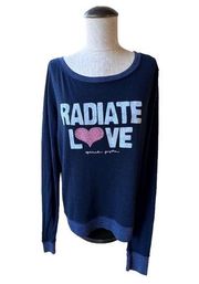 Radiate Love Spell Out Decal Crew Neck Sweatshirt Small