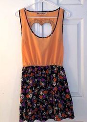 Reverse vintage heart cut out dress