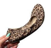 570-ana Leopard Women's Ballet Flats Round Toe Foam Size 9.5