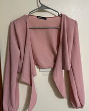 Long Sleeve Tie Front Top