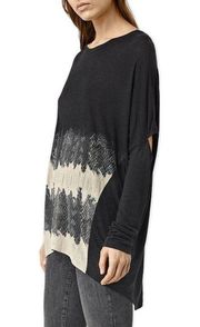 All Saints Serpine Wave Sweater Size XS Snake Elbow Cutout Edgy Jumper Thin Knit