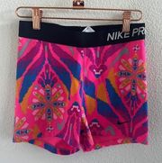 Nike  Pro Dri Fit 3” Printed Training Spandex Shorts Medium