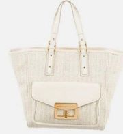 Marc by Marc Jacobs gold trim raffia tote