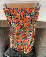 Womens Myne by Ashley Ann Floral Colorful Romper Front Button size 0