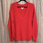 PINK Victoria’s Secrwt bright red open knit oversized sweater, size s, GUC