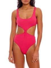 Women’s Pink Cut Out Knot One-Piece Swimsuit Size XL