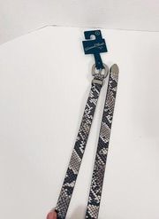 Gray & White Snakeskin Skinny Belt NWT - Size Medium