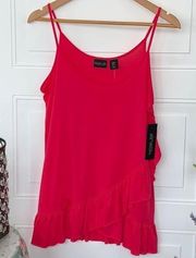 Rachel Zoe‎ tank top ruffled NEW pink medium