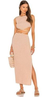 Peach Love California Ribbed Knit NWT Open-Front Bodycon Dress size L Large