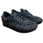 NWOT  x Handmade Havana Last Black Sparkling Spike Sneakers