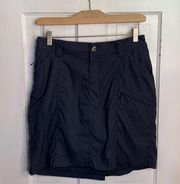 Duluth Trading Navy Blue Women's Dry on the Fly Skort Original Snap Waist Sz 6