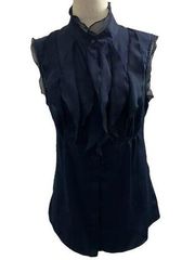 The Limited Blue Satin Sleeveless Top Women Size Small | 26-5