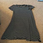 Black and white striped tshirt dress