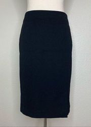 Evan Picone 100% Pure Wool Black Pencil Skirt