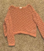 Pink/tan Sweater With Holes 