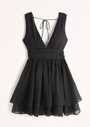 Abercrombie Low Cut Black Mini Dress
