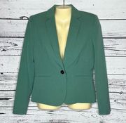 Nine West NWT Size 4 Asian Jade Green One Button Fully Lined Blazer Jacket