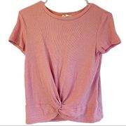 Pink Republic Basic Ribbed Old Rose Short Sleeved Tee Shirt Size Small