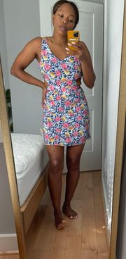 Floral Mini Dress With Cut Outs