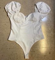 white short sleeve bodysuit