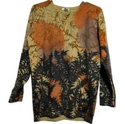 VTG Susann D Sweater Lambswool Angora Rabbit Hair 80's Mossy Oak Leaf Knit M