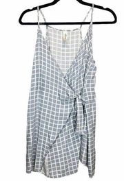 Mahina Maui Hawaii Boutique Brand 100% Rayon Windowpane Wrap Style Tank Top | S