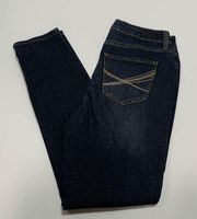 Natural Reflections Womens Denim Jeans Skinny Mid Rise Dark Wash Size 28