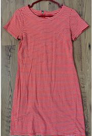 Orange Striped T-Shirt Dress