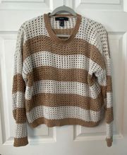 Forever 21 Striped Brown & White Sweater