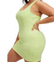 Good American Good Compression Scuba Knit Mini Dress Green Stretch Size 5 2XL