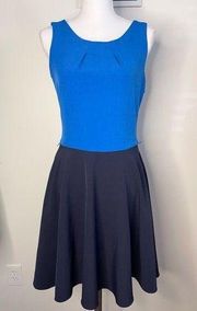 The Limited Womens Color Block A Line Dress Size S Blue Black Career Wedding