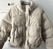 White Ivory Quilted Puffer Jacket