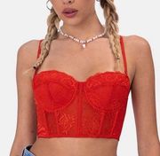 red Lace Corset Top