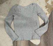 Aritzia Babaton Kitano sweater grey cross back