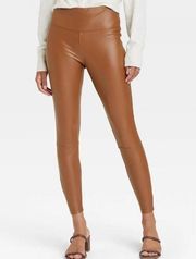 A New Day Women's High-Waisted Faux Leather Ankle Leggings XXL