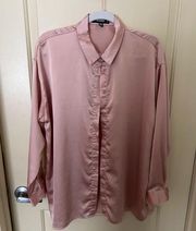 Pink Missguided Oversized Satin Button Up