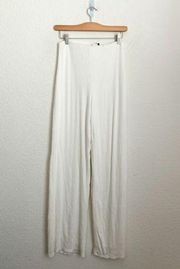 Windsor white ribbed jersey wide leg pants size M